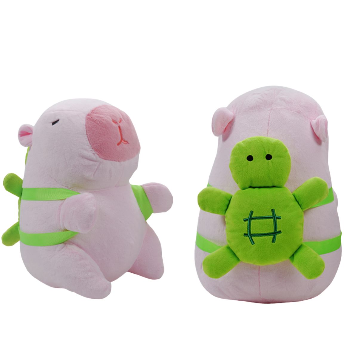 [NEW] ぬいぐるみ キーホルダー カピバラ チャビマル カメ 小～特大サイズ ブラウン/ピンク【クリアストーン】