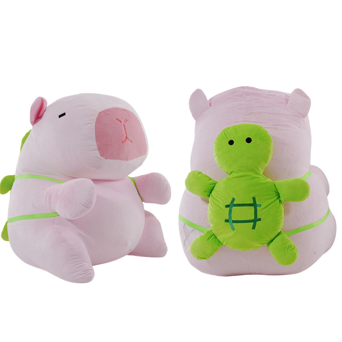 [NEW] ぬいぐるみ キーホルダー カピバラ チャビマル カメ 小～特大サイズ ブラウン/ピンク【クリアストーン】