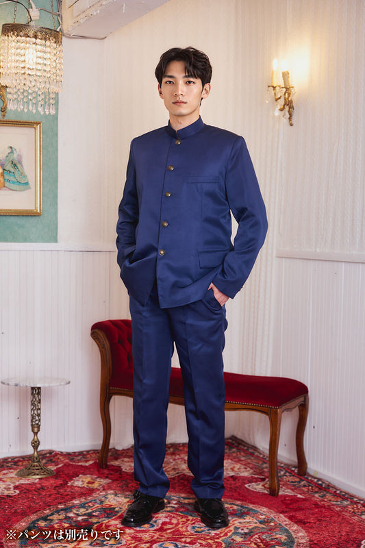 [New] コスプレ 制服 レトロ学生服 学ラン メンズ M/L ネイビー【クリアストーン】