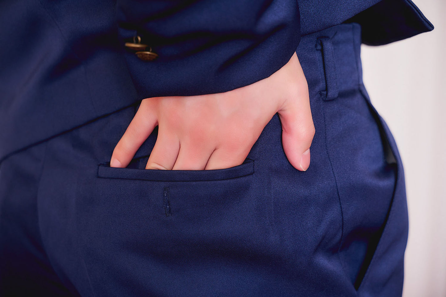 [New] コスプレ 制服 レトロ学生服 パンツ メンズ Lサイズ ネイビー【クリアストーン】