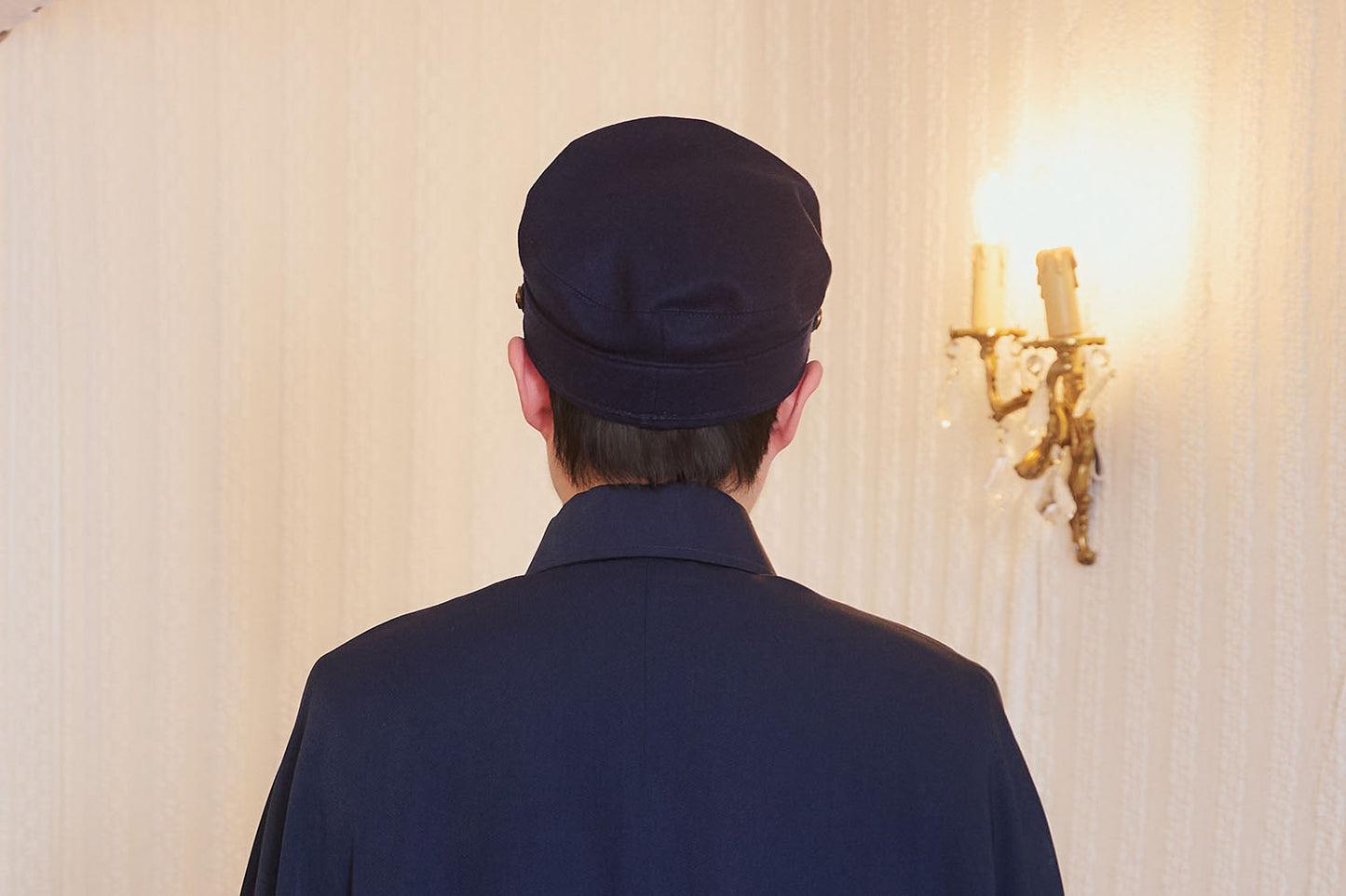 [New] コスプレ小物 制服 レトロ学生服 帽子 ユニセックス フリーサイズ ネイビー【クリアストーン】