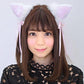 コスプレ 小物 ねこ耳 キャットキャットピン ユニセックス フリーサイズ ホワイト【クリアストーン】