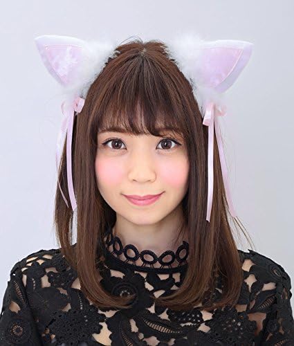 コスプレ 小物 ねこ耳 キャットキャットピン ユニセックス フリーサイズ ホワイト【クリアストーン】