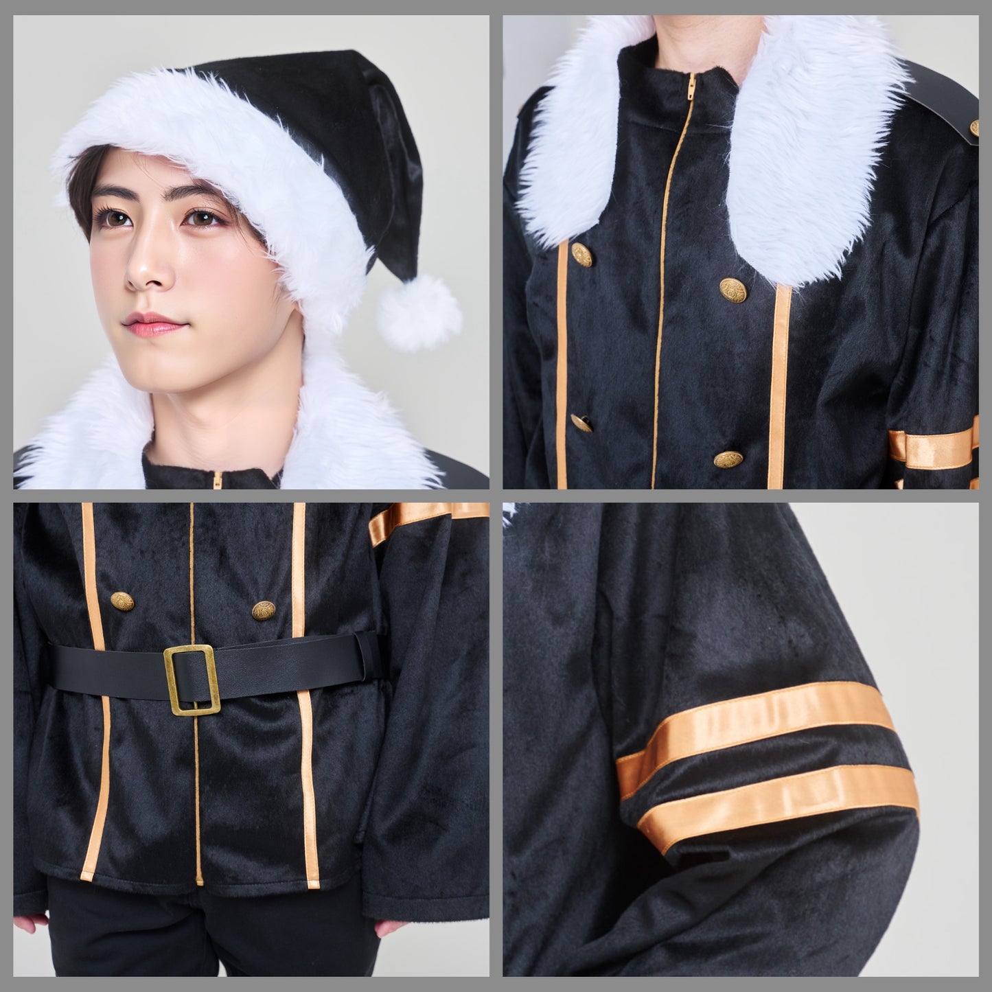 [NEW] コスプレ クリスマス トナカイ マニフィックノエル ラインサンタ メンズ ブラック【クリアストーン】