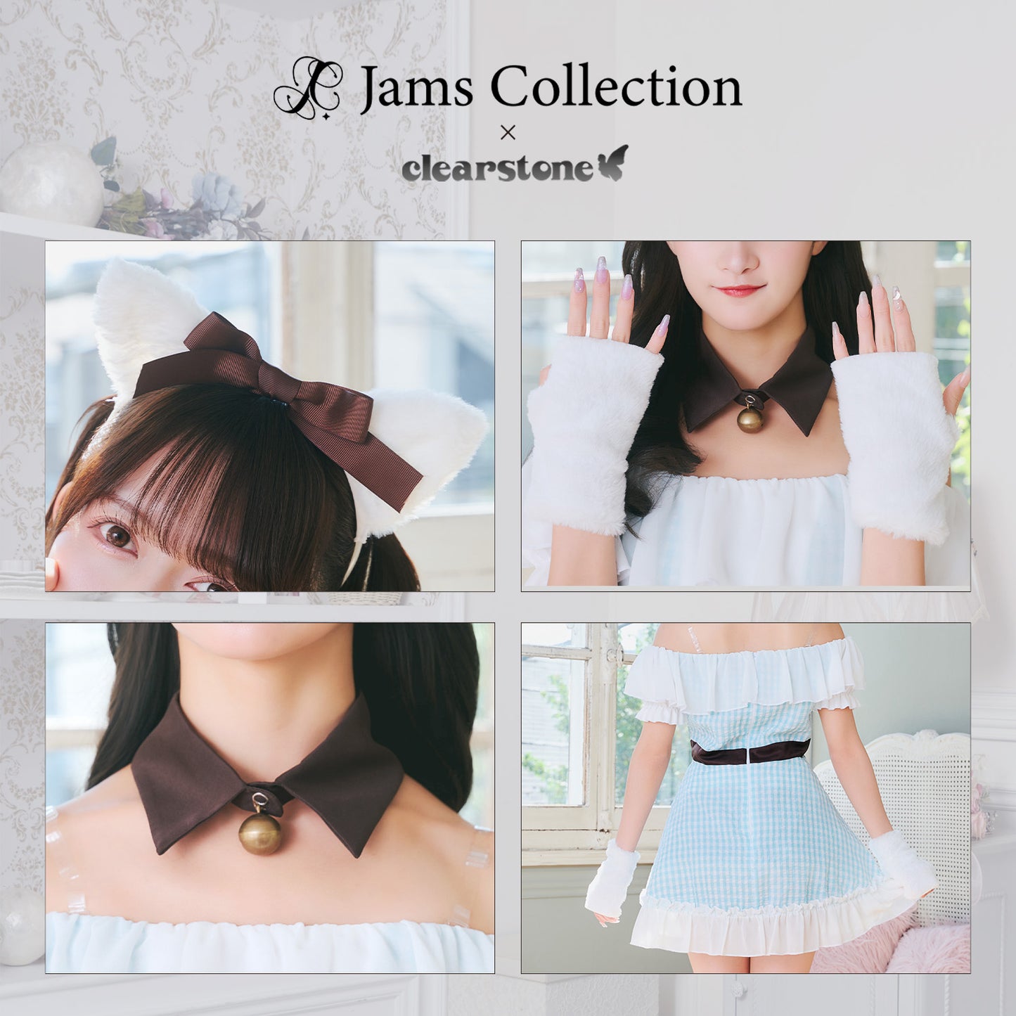 [New] 《JamsCollection着用》コスプレ ホワイトデー ラムネキャット レディース フリーサイズ グリーン【クリアストーン】♡