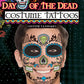 ハロウィン 装飾 フォーラム(Forum) Day Of Dead Tatto Face メンズ ブラック【クリアストーン】