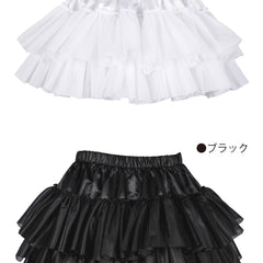 コスプレ小物 ハロウィン ハードパニエ ミニ丈 レディース ホワイト/ブラック フリーサイズ 【クリアストーン】♡