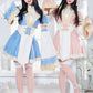 コスプレ ハロウィン 狐 キョンシー ダスティコンフィ キツネキョンシー レディース フリーサイズ ブルー/ピンク【クリアストーン】♡