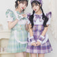 《JamsCollection着用》コスプレ リリパレ アイドルチェックメイド レディース フリーサイズ ブルー/ピンク/イエロー/パープル/ミント 【クリアストーン】♡
