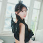 《JamsCollection・保科凜ちゃん着用》コスプレ ハロウィン ノアールヴェール 堕天使 レディース フリーサイズ ブラック【クリアストーン】