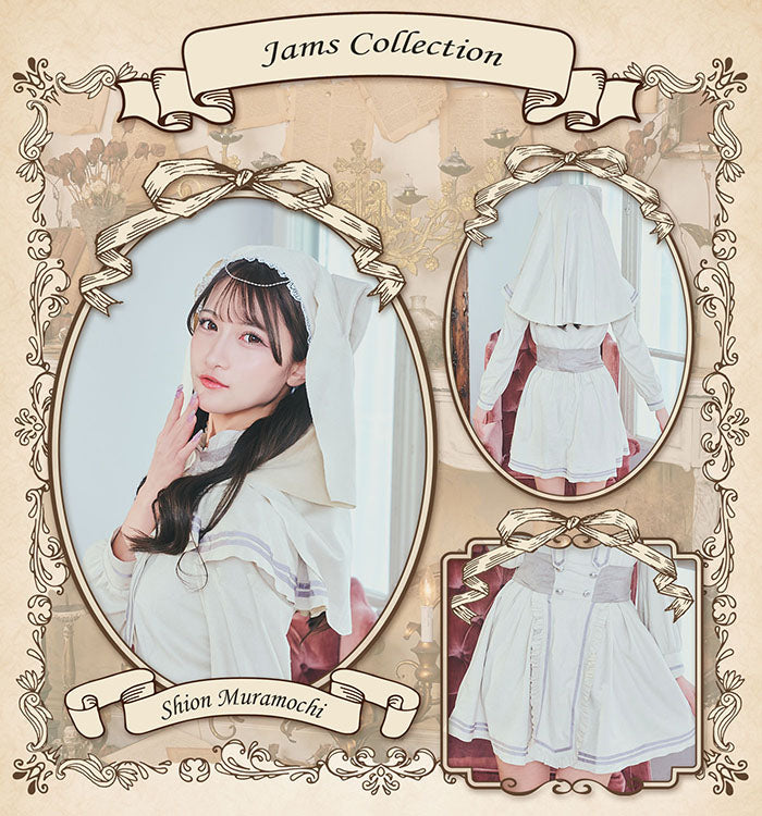 《JamsCollection・村望しおんちゃん着用》コスプレ ハロウィン ねこ シスター ダスティコンフィ ネコシスター レディース フリーサイズ アイボリー【クリアストーン】