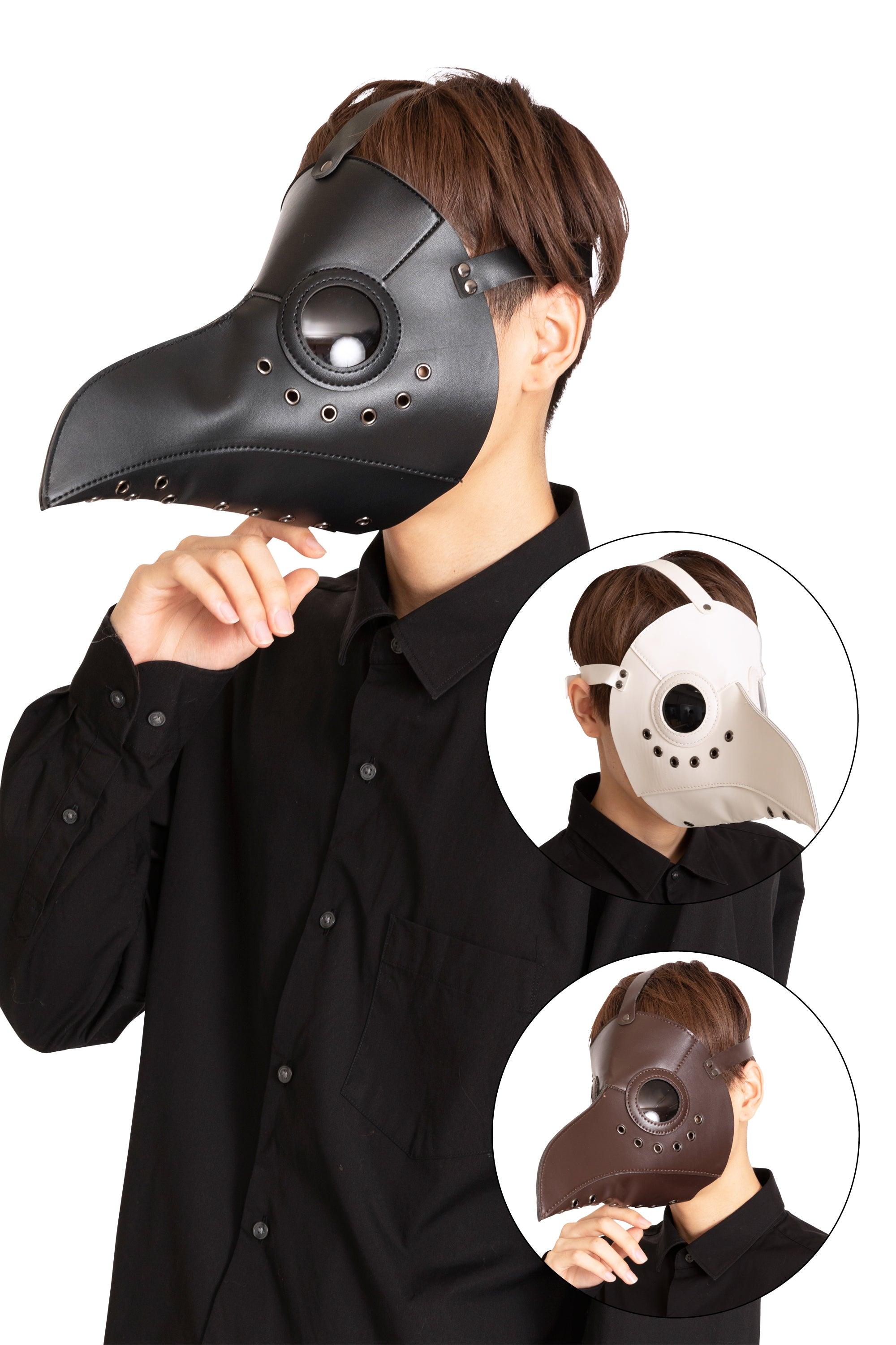 ハーフ クロウ ペストマスク 長鳥くちばし型 仮面 仮装パーティー 衣装 フェイスマスク カラー選択可能 パーティーグッズ ブラック ホワイト コスプレ パンクコスチューム ハロウィン ドクターマスク ハロウィーン  新品
