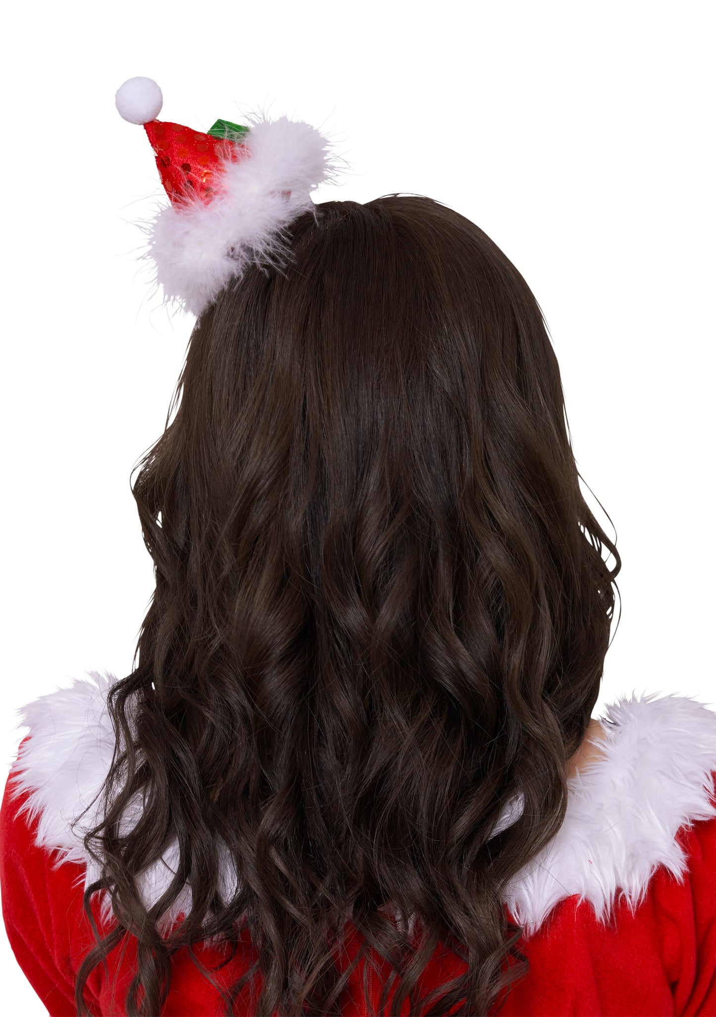 コスプレ クリスマス サンタ ヘアピン キラキラサンタ帽ヘアピン ユニセックス レッドー 【クリアストーン】