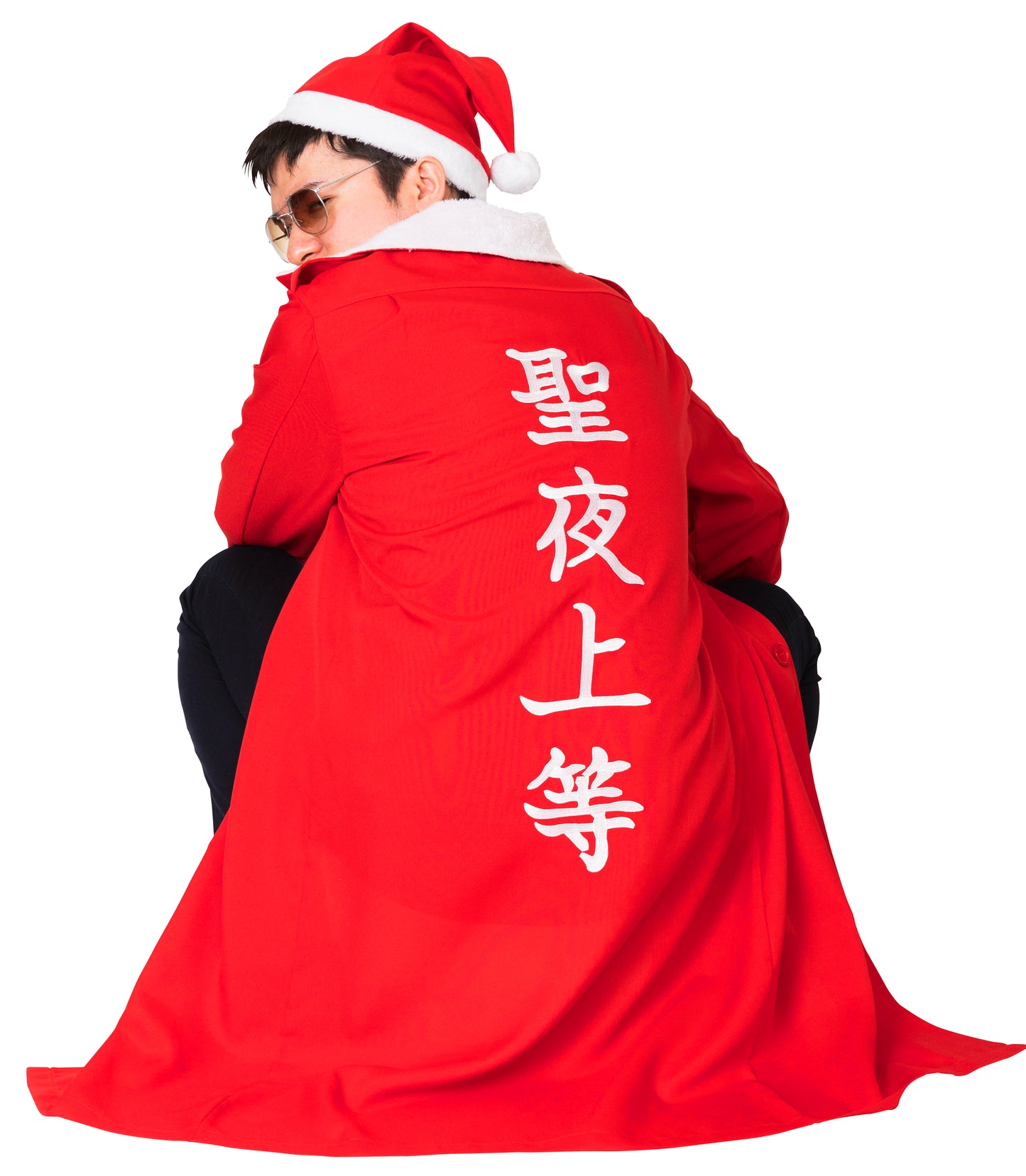 コスプレ クリスマス サンタ 特攻服 クリスマス特攻服 メンズ レッド/ブラック  【クリアストーン】