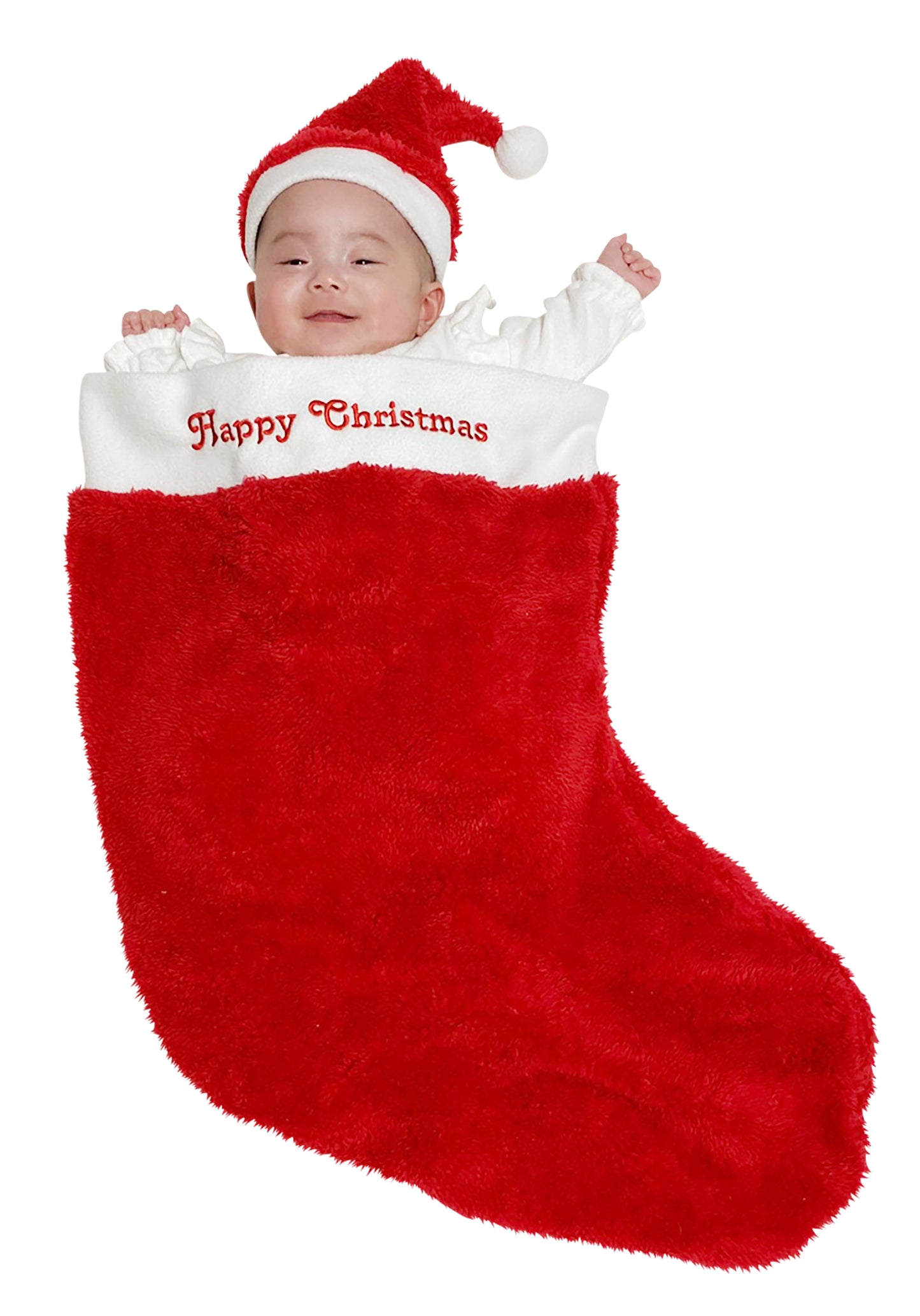 コスプレ クリスマス サンタ 靴下 ソックス クリスマスビッグソックス ベビー 新生児 レッド 【クリアストーン】