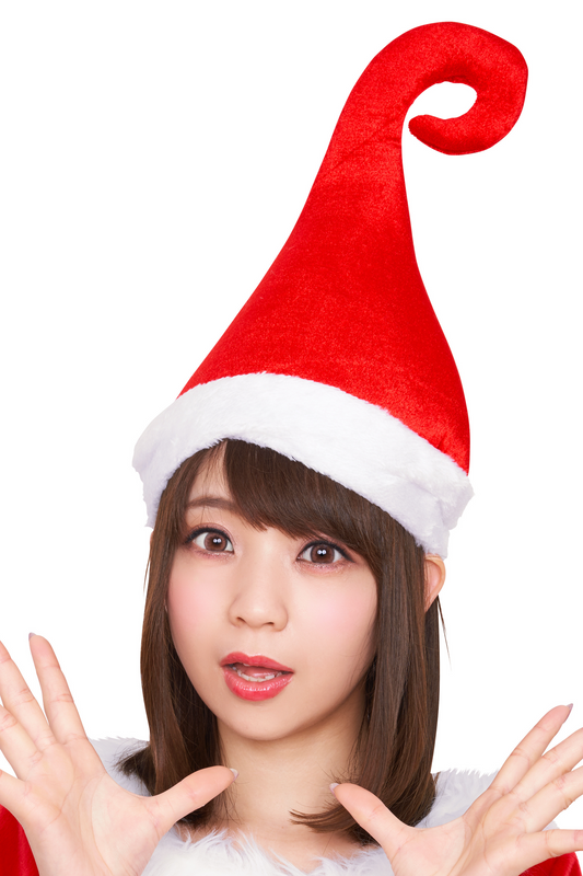 コスプレ クリスマス サンタ 帽子 ウィッチサンタハット ユニセックス レッド 【クリアストーン】